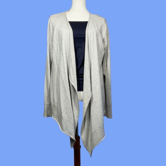 Michael Michael Kors taupe ribbed cashmere angora blend waterfall cardigan XL - Picture 13 of 16